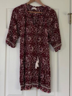 Natalie Martin Burgundy Floral Sammie Mini Dress